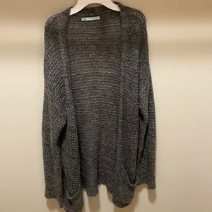 gray cardigan